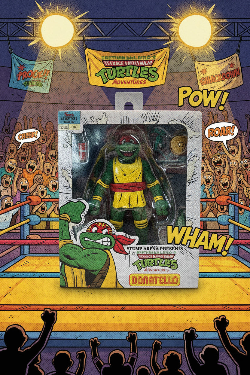 NECA TMNT Ninja Turtles Cartoon Stump Wrestling Donatello Action Figure