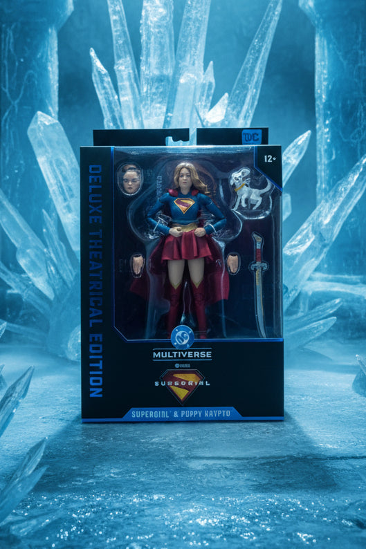 McFarlane Toys - DC Multiverse 6.8" Supergirl and Puppy Krypto (Supergirl Movie) Action Figure (Deluxe Theatrical Edition)